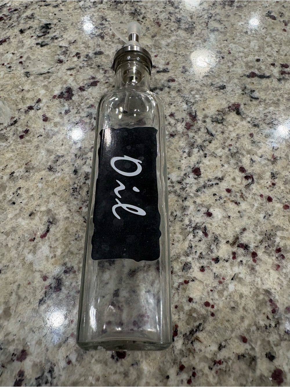 Square glass oil dispenser Unbranded good condition